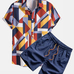 Ensemble Améline — chemise à imprimé géométrique & short de bain