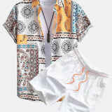 Ensemble — chemise à imprimé foulard & short de bain