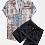 Ensemble — chemise à imprimé foulard & short de bain