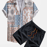 Ensemble — chemise à imprimé foulard & short de bain