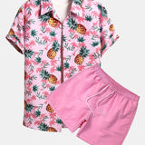 Ensemble — chemise à imprimé ananas et palmiers & short de bain