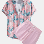 Ensemble — chemise en viscose à imprimé tropical & short de bain court