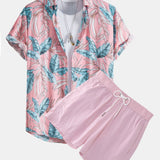 Ensemble — chemise en viscose à imprimé tropical & short de bain court