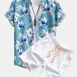Ensemble Sidonie — chemise à imprimé floral tropical & short de bain