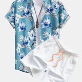 Ensemble Sidonie — chemise à imprimé floral tropical & short de bain