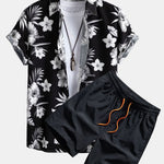 Ensemble Sidonie — chemise à imprimé floral tropical & short de bain