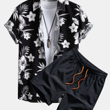 Ensemble Sidonie — chemise à imprimé floral tropical & short de bain