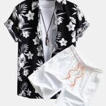 Ensemble Sidonie — chemise à imprimé floral tropical & short de bain