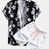 Ensemble Sidonie — chemise à imprimé floral tropical & short de bain