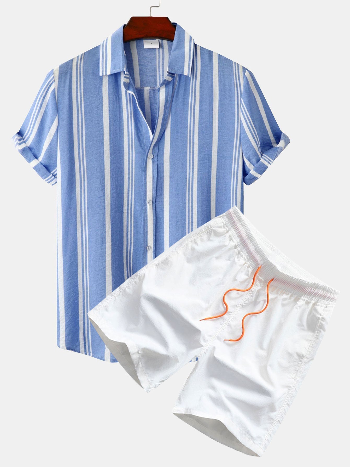 Ensemble Clotilde — chemise à imprimé rayé & short de bain