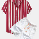 Ensemble Clotilde — chemise à imprimé rayé & short de bain