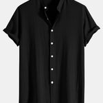 Chemise en lin et viscose à col officier