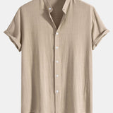 Ensemble — chemise en lin et viscose & short à cordon en lin et coton