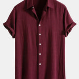 Ensemble — chemise en lin et viscose & short à cordon en lin mélangé