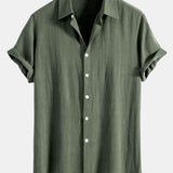 Ensemble — chemise en lin et viscose & short à cordon en lin mélangé