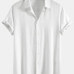 Ensemble Améline — chemise en lin et viscose & pantalon en lin rayé à jambe droite