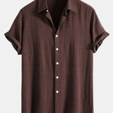 Ensemble — chemise en lin et viscose & short à cordon en lin mélangé