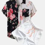 Ensemble Capucine — chemise à imprimé floral bicolore & short de bain