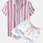 Ensemble Apolline — chemise à imprimé rayé & short de bain