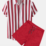 Ensemble Sidonie — chemise à imprimé rayé & short de bain
