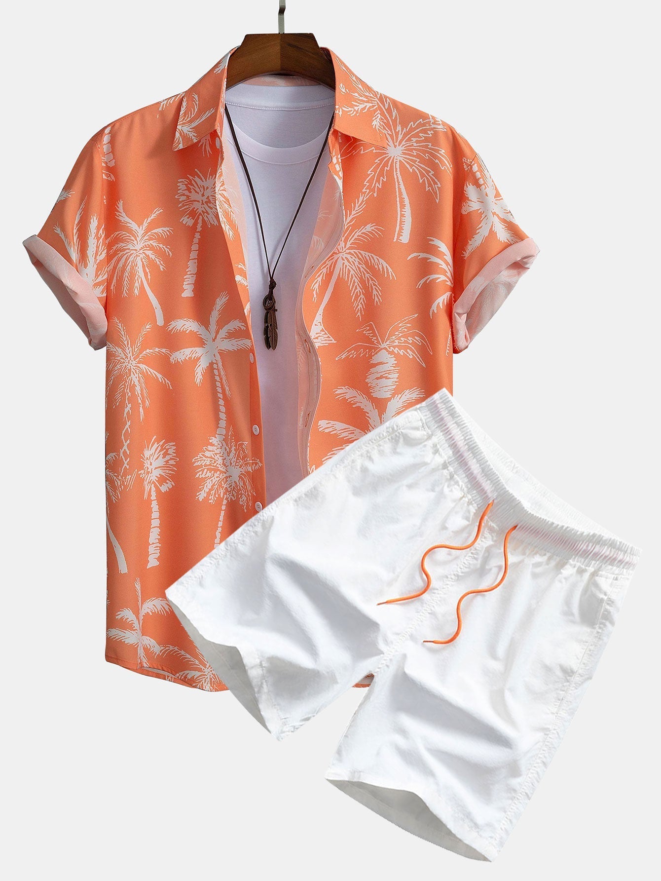 Ensemble Bérénice — chemise à imprimé palmiers & short de bain