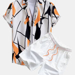 Ensemble — chemise à imprimé abstrait color block & short de bain
