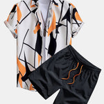 Ensemble — chemise à imprimé abstrait color block & short de bain
