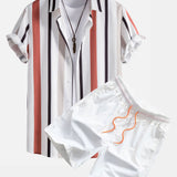Ensemble — chemise rayée & short de bain