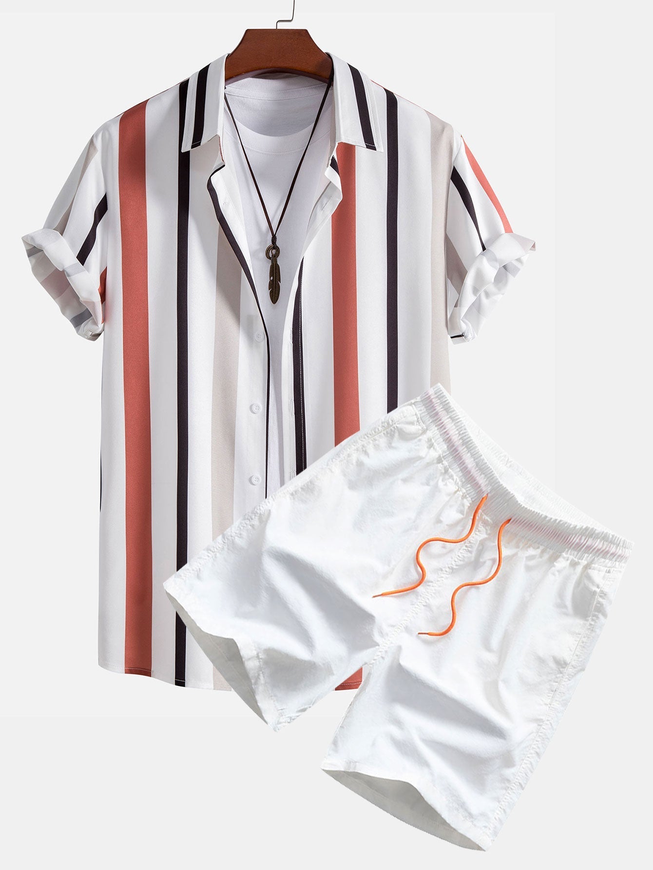 Ensemble — chemise rayée & short de bain