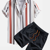 Ensemble — chemise rayée & short de bain