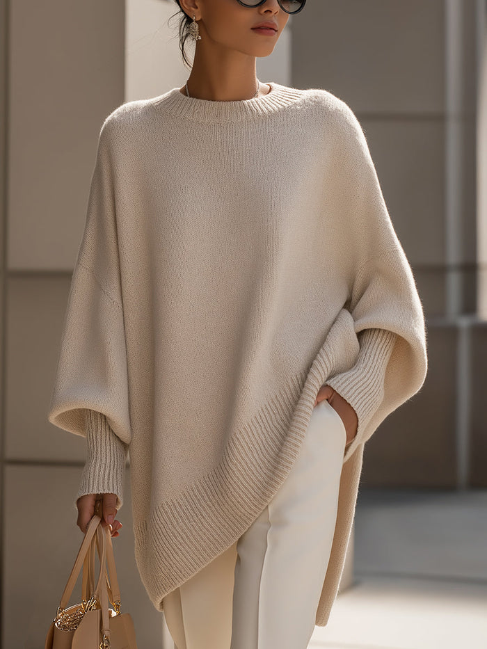 Albane | Pull ample à ourlet asymétrique