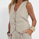 Aira - Ensemble Gilet Boutonné & Pantalon Large