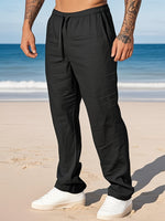 STRAIGHT LINEN TROUSERS FOR MEN