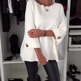 Gisèle | Pull à encolure bateau et boutons décoratifs
