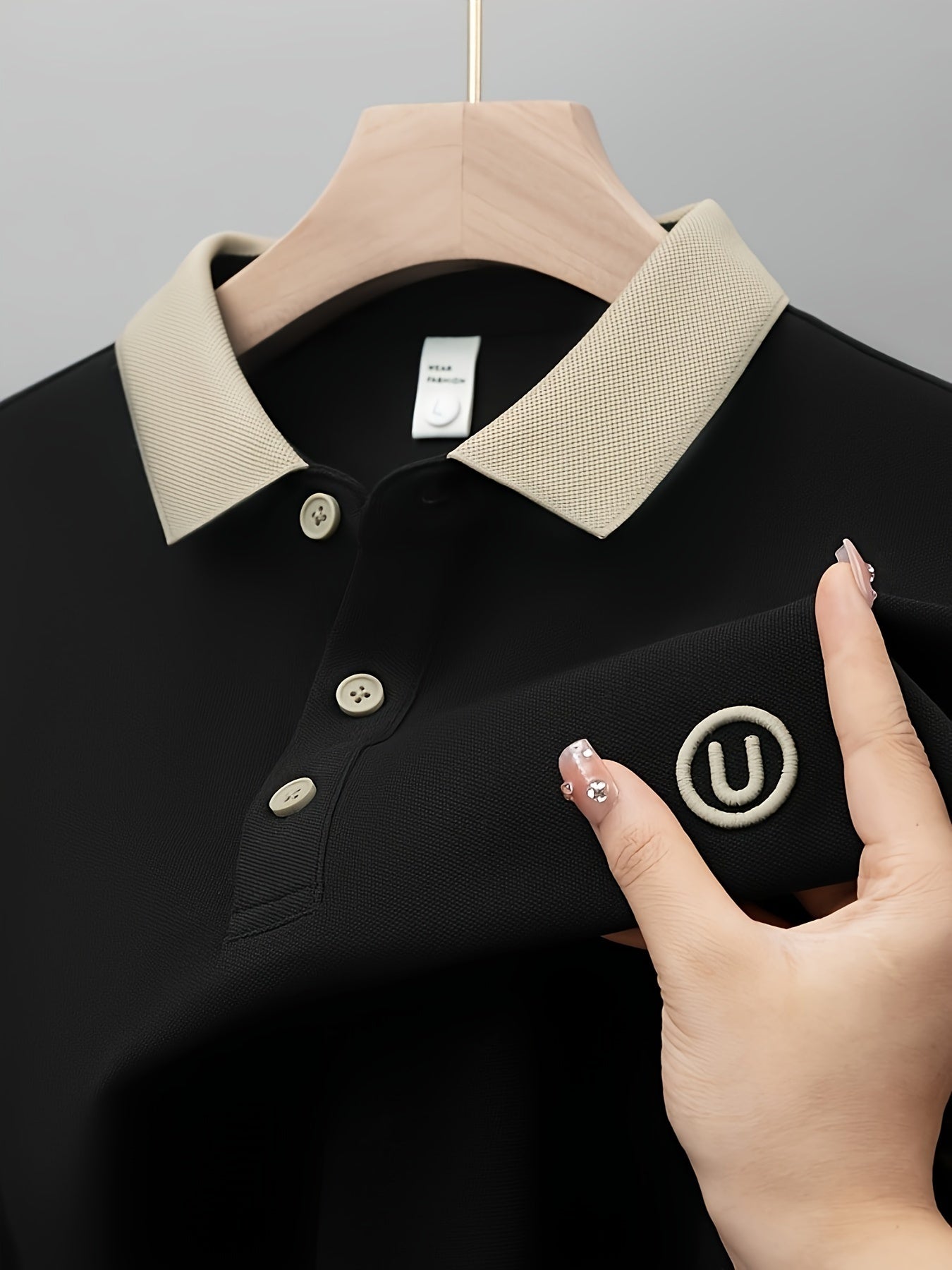 EMBROIDERED LAPEL SHIRT FOR MEN
