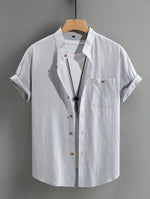 CREW NECK BUTTON SHIRT FOR MEN