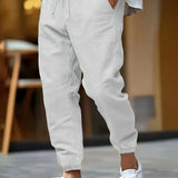 DRAWSTRING LINEN TROUSERS FOR MEN