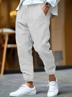 DRAWSTRING LINEN TROUSERS FOR MEN