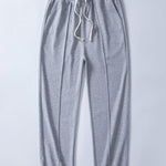 Ensemble — sweat gaufré 2 en 1 à col cranté & pantalon gaufré à plis