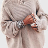 Esther | Pull ample en grosse maille à manches raglan