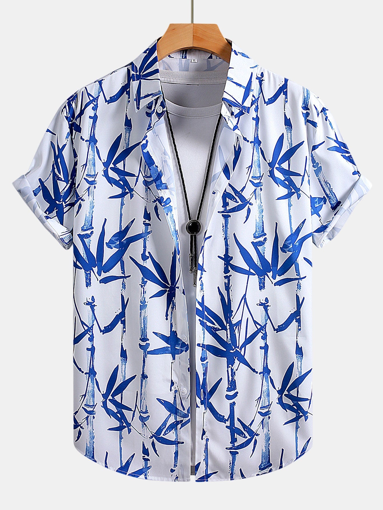 Ensemble — chemise à imprimé bambou à l'encre orientale & short de bain