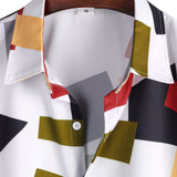 Ensemble Bérénice — chemise à imprimé géométrique color block & short de bain