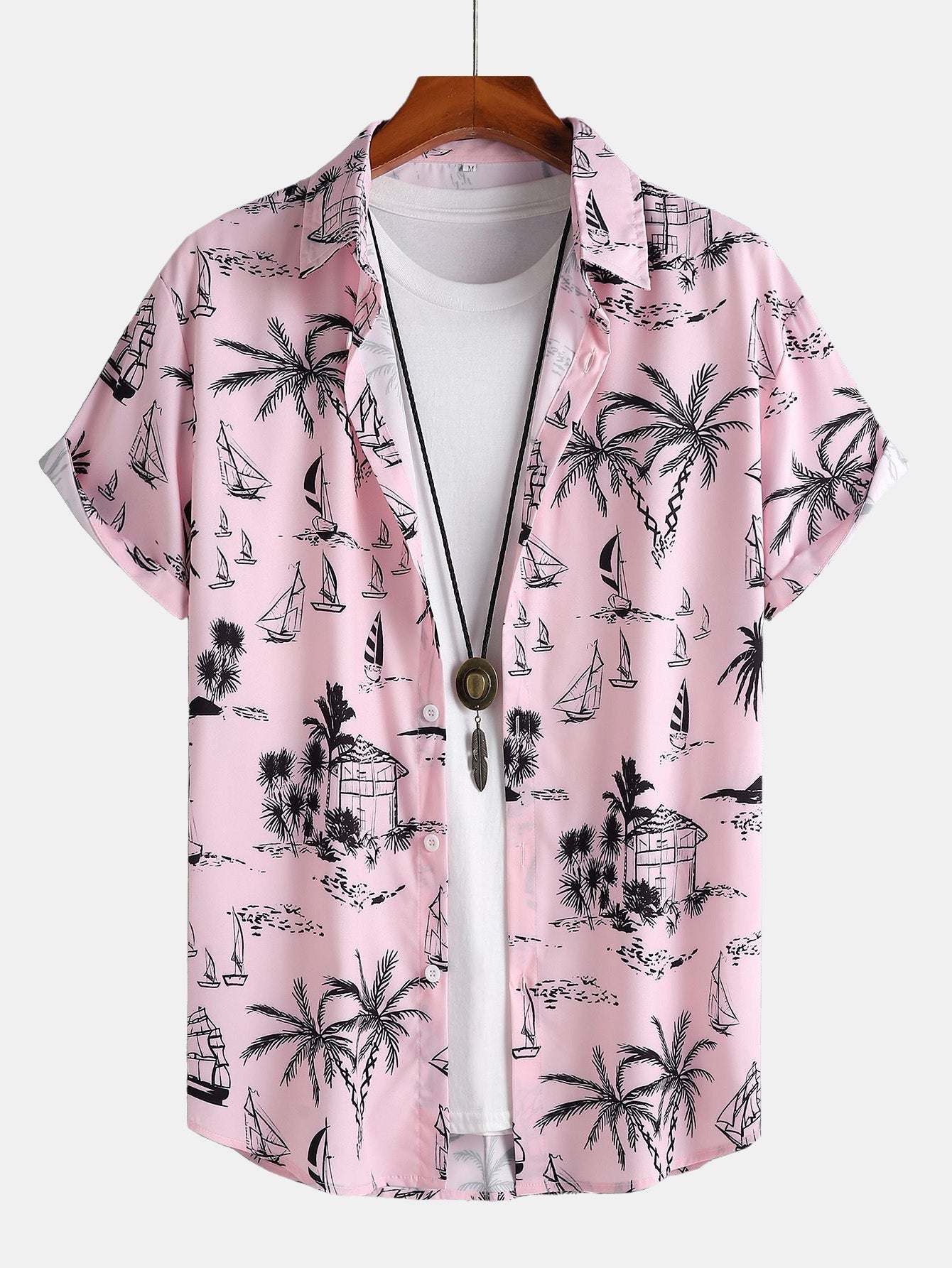 Ensemble — chemise à imprimé palmiers et voiliers & short de bain