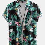 Ensemble Améline — chemise à imprimé fleurs tropicales & short de bain