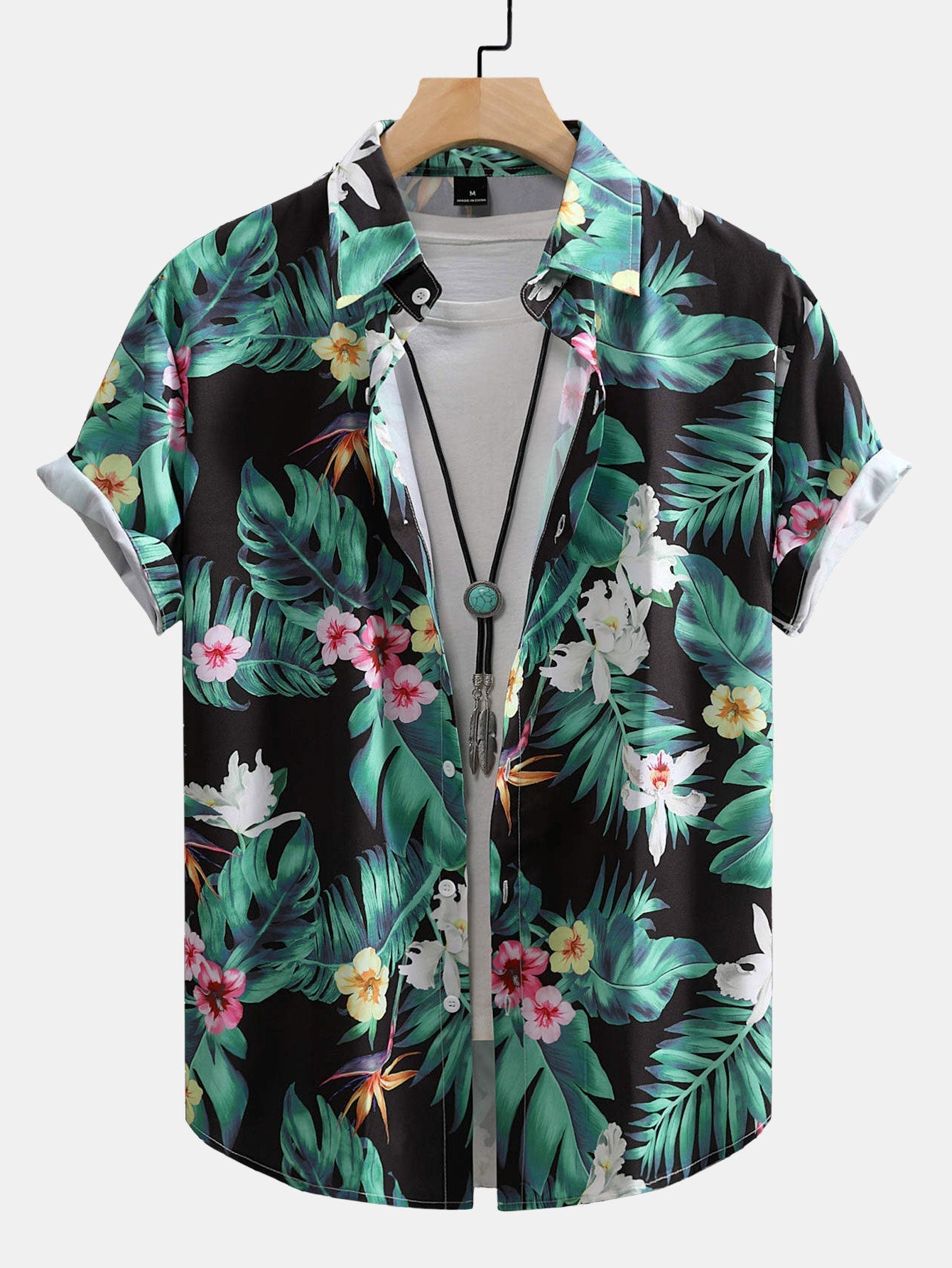 Ensemble Améline — chemise à imprimé fleurs tropicales & short de bain