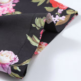 Ensemble — chemise à imprimé floral peint & short de bain mi-long à cordon