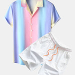 Ensemble — chemise cubaine à imprimé dégradé & short de bain