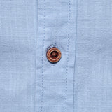 Capucine — Chemise en lin à col officier et manches longues