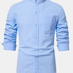 Améline — Chemise en lin à col officier et manches longues
