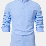Améline — Chemise en lin à col officier et manches longues
